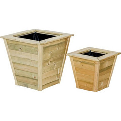 Γλάστρα ξύλινη βέρνη-65 x 60 x 40 εκ