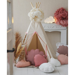 ΠΑΙΔΙΚΗ ΣΚΗΝΗ FLUFFY POMPOMS BEIGE PINK 58410 120/130cm x 170cm