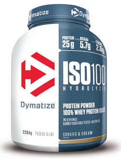 Dymatize ISO100 Hydrolyzed Cookies & Cream Πρωτεΐνη Ορού Γάλακτος Γράμμωσης Χωρίς Γλουτένη 2.26kg