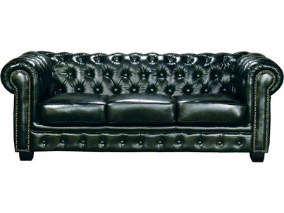 Woodwell Chesterfield 689 Τριθέσιος Καναπές Δερμάτινος Πράσινος 201x92x72cm Ε9574,33