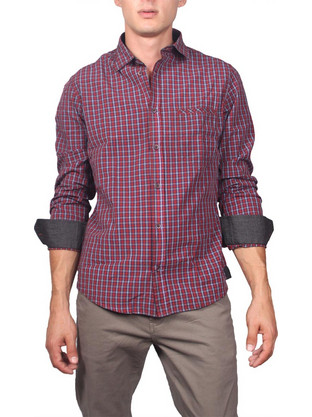 Best Choice Ανδρικό Πουκάμισο Καρό Slim Fit Κόκκινο W17122-MUS-RD