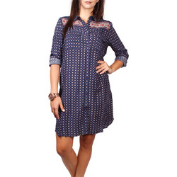 Soft Rebels Signe Mini Καθημερινό Φόρεμα Σεμιζιέ Navy Μπλε 516-736