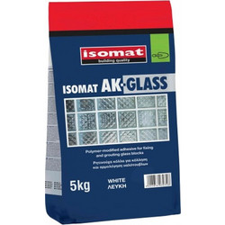 Isomat Ρητινούχα, Τσιμεντοειδής Κόλλα για Κόλληση και Αρμολόγηση Υαλότουβλων AK-GLASS, 5kg - 032401051