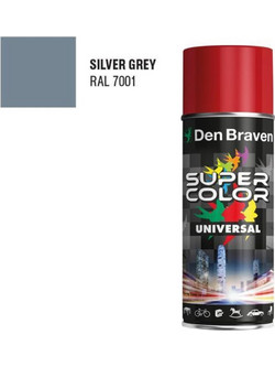 Den Braven Super Color Universal Σπρέι Βαφής Silver Grey Gloss 400ml