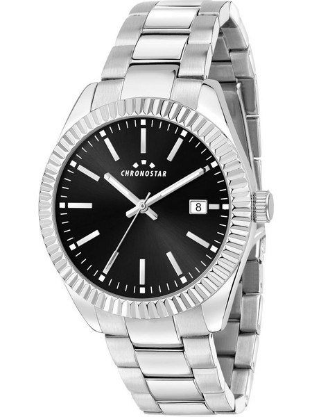 Chronostar Ανδρικό Ρολόι Χρονογράφος με Ασημί Μεταλλικό Μπρασελέ R3753312001