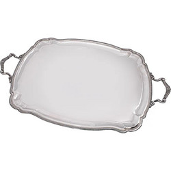 Ασημένιος δίσκος 62X37CM με χειροποίητες λεπτομέριες.SIL2190