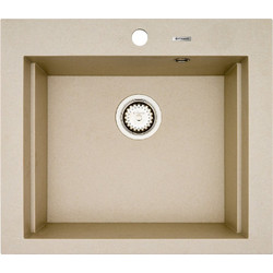 Pyramis Pyragranite Siros Υποκαθήμενος Νεροχύτης Γρανίτη Ματ Dark Beige 57x51.5cm 070201101