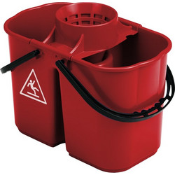 Κουβάς Διπλός 6 8lt με στίφτη 44x28x33cm κόκκινος TTS Cleaning c421885