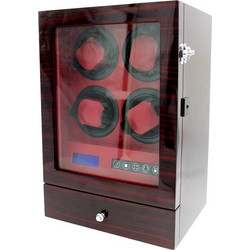 S2204ER WATCH WINDER ΚΟΥΡΔΙΣΤΗΡΙ ΩΡΟΛΟΓΙΩΝ 4 ΘΕΣΕΩΝ ΚΑΦΕ ΜΕ KOKKINO ΕΣΩΤΕΡΙΚΟ