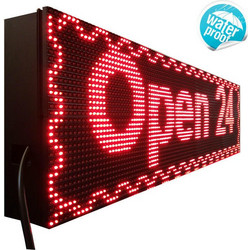 Αδιάβροχη Ηλεκτρονική Πινακίδα LED Διπλής Όψης 100x20cm Kόκκινο