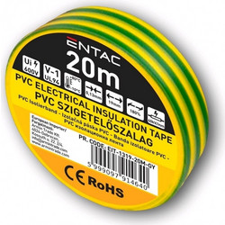 Entac Μονωτική 0.13x19mm Πράσινο - Κίτρινο 20m