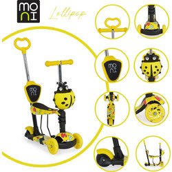 Byox Lollipop Scooter 3 σε 1 Παιδικό Πατίνι Τρίτροχο με Κάθισμα & Φωτάκια Κίτρινο