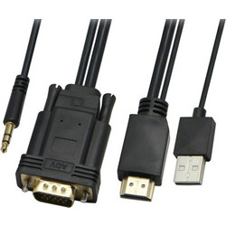 Powertech Καλώδιο HDMI Male to VGA Male 5m Black