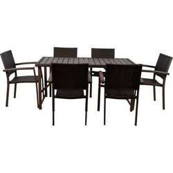 Artekko Σετ Τραπεζαρία Κήπου Rattan 7τμχ Καφέ 248-3026