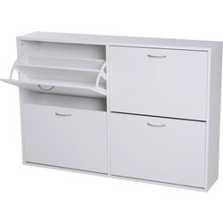 HOMCOM Παπουτσοθήκη Ξύλινη 120x24x81cm 837-004WT