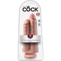 Pipedream King Cock Two Cocks Διπλό Dildo με Βεντούζα 23cm Flesh