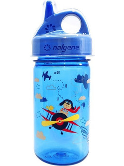 Nalgene Grip-N-Gulp Biplane Παιδικό Μπουκάλι Πλαστικό BPA Free Μπλε 350ml
