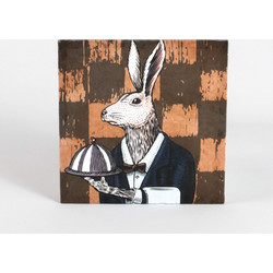 Κάδρο Βελούδινο Rabbit Linea 40x40εκ