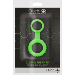 Ouch! Cock Ring & Ball Strap Glow in The Dark Ελαστικό Δαχτυλίδι Πέους & Όρχεων Σιλικόνης 4.5cm Πράσινο