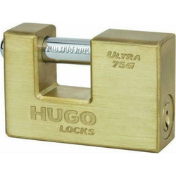 Hugo Locks Ultra BR 76 G Λουκέτο Τάκου Ορειχάλκινο με 3 Κλειδιά Ασφαλείας 60143