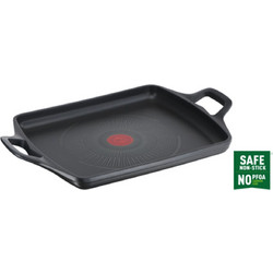 Tefal E24998 Robusto Πλάκα ψησίματος Μπάρμπεκιου 26X32εκ από Αλουμίνιο με Αντικολλητική Επίστρωση Τιτανίου