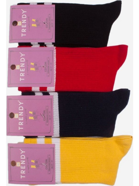 ΕΦΗΒΙΚΗ ΚΑΛΤΣΑ TWO STRIPES TRENDY ΑΣΟΡΤΙ ΑΝΟΙΧΤΟ PACK 4 ΤΕΜ Πολύχρωμο