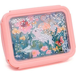 Petit Monkey Bunny White Stars Πλαστικό Παιδικό Δοχείο Φαγητού Ροζ
