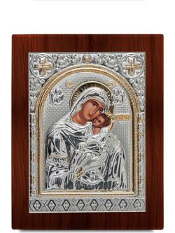 Εικόνα-Παναγία Γλυκοφιλούσα -Ασήμι 950E124 (23x18 cm)