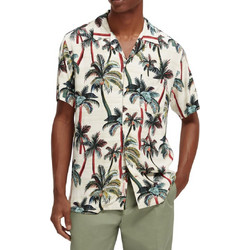 Scotch & Soda Ανδρικό Πουκάμισο Βαμβακερό Φλοράλ Κοντομάνικο Κανονική Γραμμή Λευκό 171643-5732