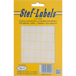 Αυτοκόλλητες ετικέτες Stef-Labels No. 4 56-ορθογώνιες 12x19mm 40 φύλλα 10 τεμ