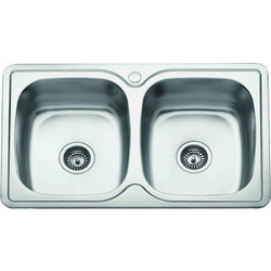 Gloria Minox Ένθετος Νεροχύτης Inox Αντιστρεφόμενος Σατινέ 80x50cm