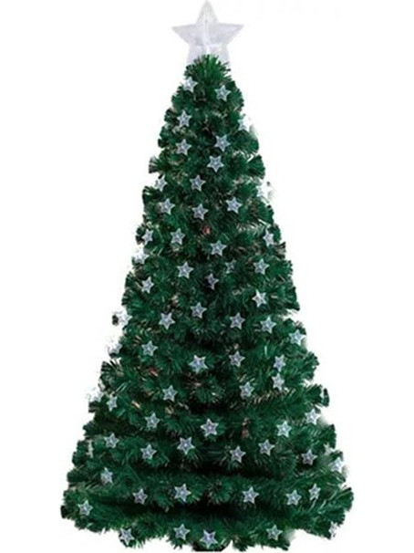 Χριστουγεννιάτικο δέντρο με Οπτικές ίνες και Λαμπάκια Αστεράκια σε Πολύχρωμο φωτισμό ύψους, 150cm - Aria Trade