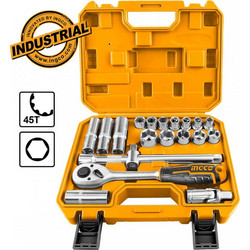 Σετ 20 τεμ. Κασετίνα Καρυδάκια 1/2" Ingco HKTS12201 HKTS12201