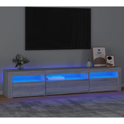 vidaXL Έπιπλο Τηλεόρασης Ξύλινο Γκρι με Φωτισμό Led Μ195xΠ35xΥ40cm 3152744