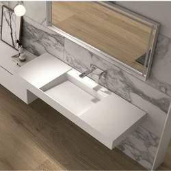 Inter Ceramic Sofia Επικαθήμενος Κρεμαστός Νιπτήρας Μπάνιου 180x55cm Λευκός ICC38683