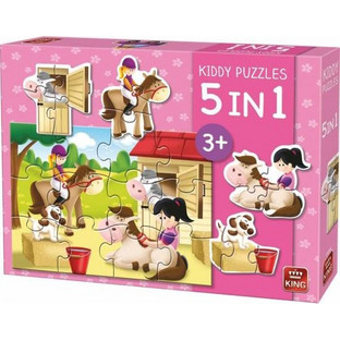 Παιδικό Puzzle King Internaional Αλογάκια Στο Σταύλο 2x3 + 2x4 + 12 Κομμάτια