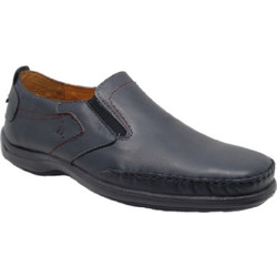 Ανδρικά Μοκασίνια Boxer shoes, 15351 14-316, Μπλέ Δέρμα
