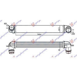 Ψυγειο Intercooler 1.6-2.0 D Πετρελαιο (540x85x64) Κολαρα Κουμπωτα Mini Clubman (R55) 10-15 - 696906210