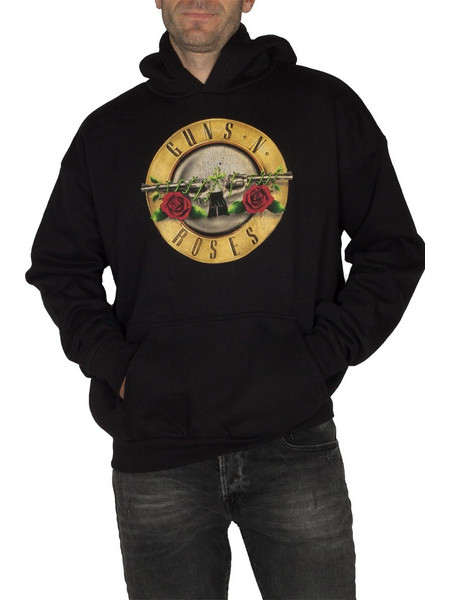 Amplified Guns n' Roses Classic Logo Ανδρικό Φούτερ με Κουκούλα Μαύρο ZAV841GRD-BLK