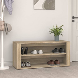 vidaXL Παπουτσοθήκη Σκαμπό Ξύλινη Sonoma Μ100xΠ35xΥ45cm 816907