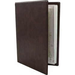 Κατάλογος μενού διαστάσεων 13,5x27cm σε χρώμα καφέ ανοιχτό με 8 διαφάνειες