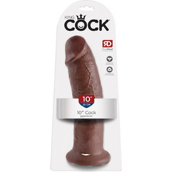 Pipedream King Cock 10" Ρεαλιστικό Dildo με Βεντούζα 25cm Καφέ