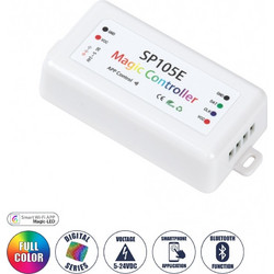 GLOBOSTAR SP105E 70039 WiFi 2.4G Ψηφιακός Pixel Addressable Controller DC 5-12-24V IP20 - WiFi 2.4G - SPI/TTL Protocol 2048 IC - Μ8.5 x Π4.5 x Υ2.2cm