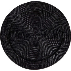 Δίσκος Σερβιρίσματος Ρατάν 1130-2 Φ70cm Black Supergreens Rattan