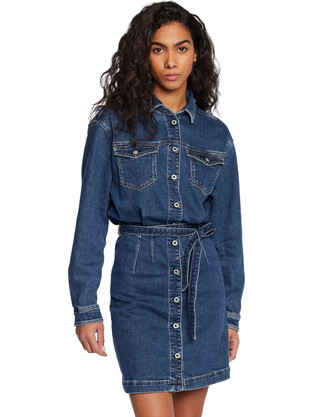 Pepe Jeans Selena Mini Καθημερινό Φόρεμα Τζιν Navy Μπλε PL953197-000