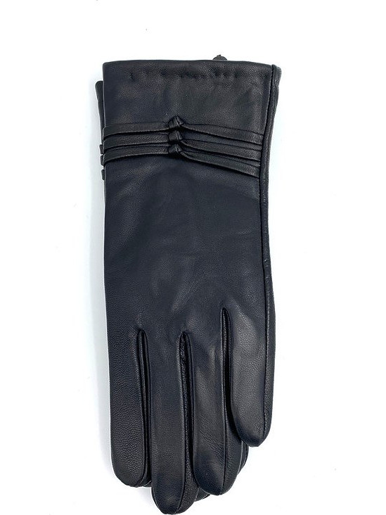 Γυναικεία δερμάτινα γάντια 90-001 Μαύρα