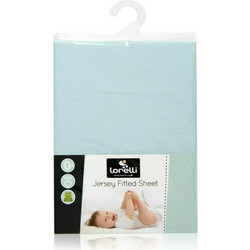 Lorelli Bertoni Jersey Βρεφικό Σεντόνι Κούνιας Βαμβακερό με Λάστιχο 60x120 Blue
