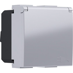 Acaelec Modys Πρίζα Σούκο με Kαπάκι Aσφαλείας 2P+E 16A 250VAC IP20 Ασημί (10101312472)