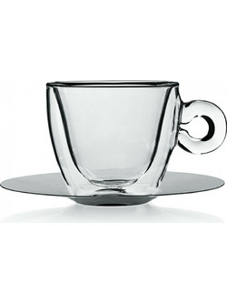 Bormioli Rocco Σετ Φλιτζάνια Cappuccino Γυάλινα Διαφανή 165ml 2τμχ 08.00284