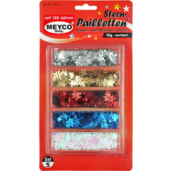 Confetti αστεράκια 5 χρώματα Χ10gr Meyco
